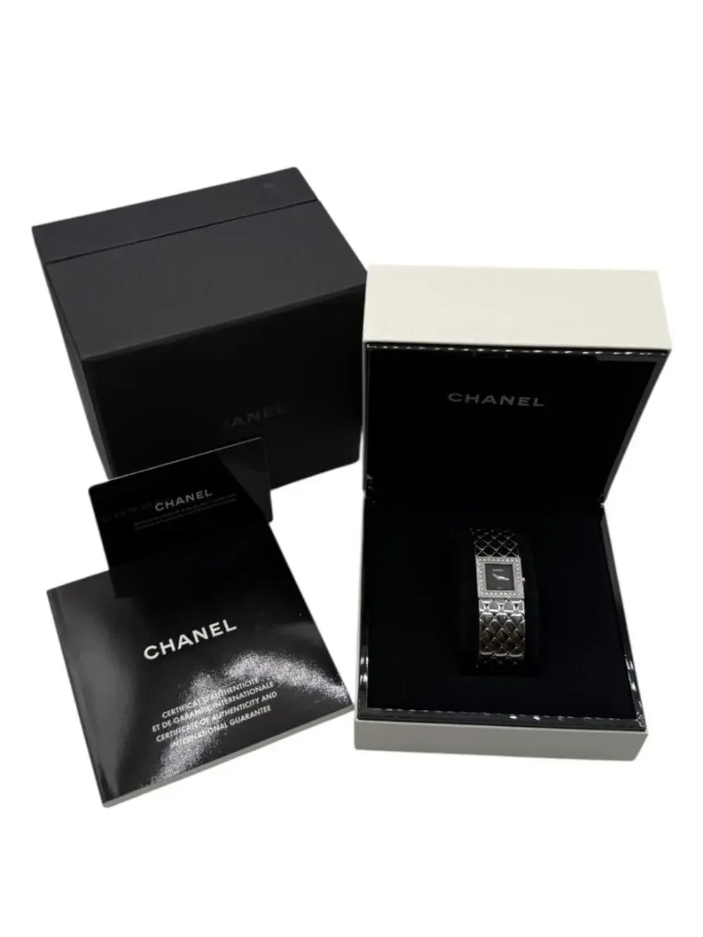 Chanel Matelassé Diamond Bezel Wristwatch